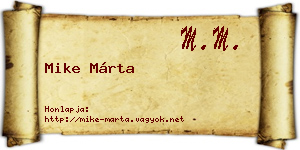 Mike Márta névjegykártya