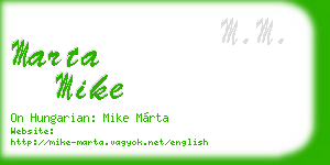 marta mike business card